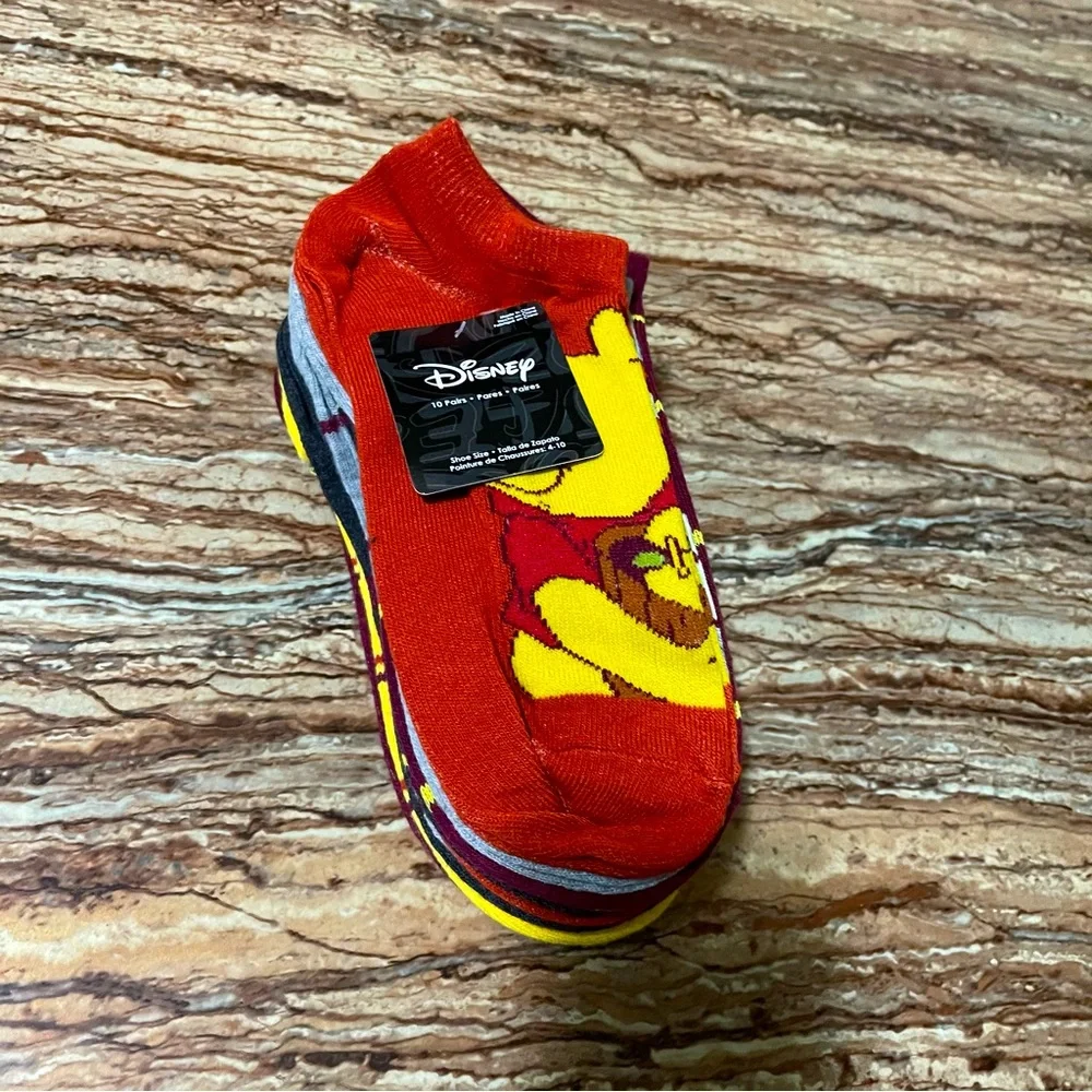 Disney Winnie the Pooh 10pk Ankle Socks Women’s Size 4-10 Cute Character Set